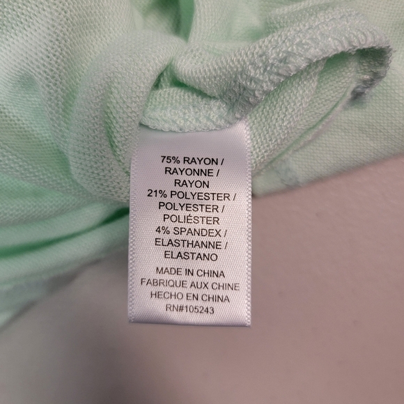 Bobeau Women's Light Green Long Sleeve V Neck Top Size S - Picture 6 of 6